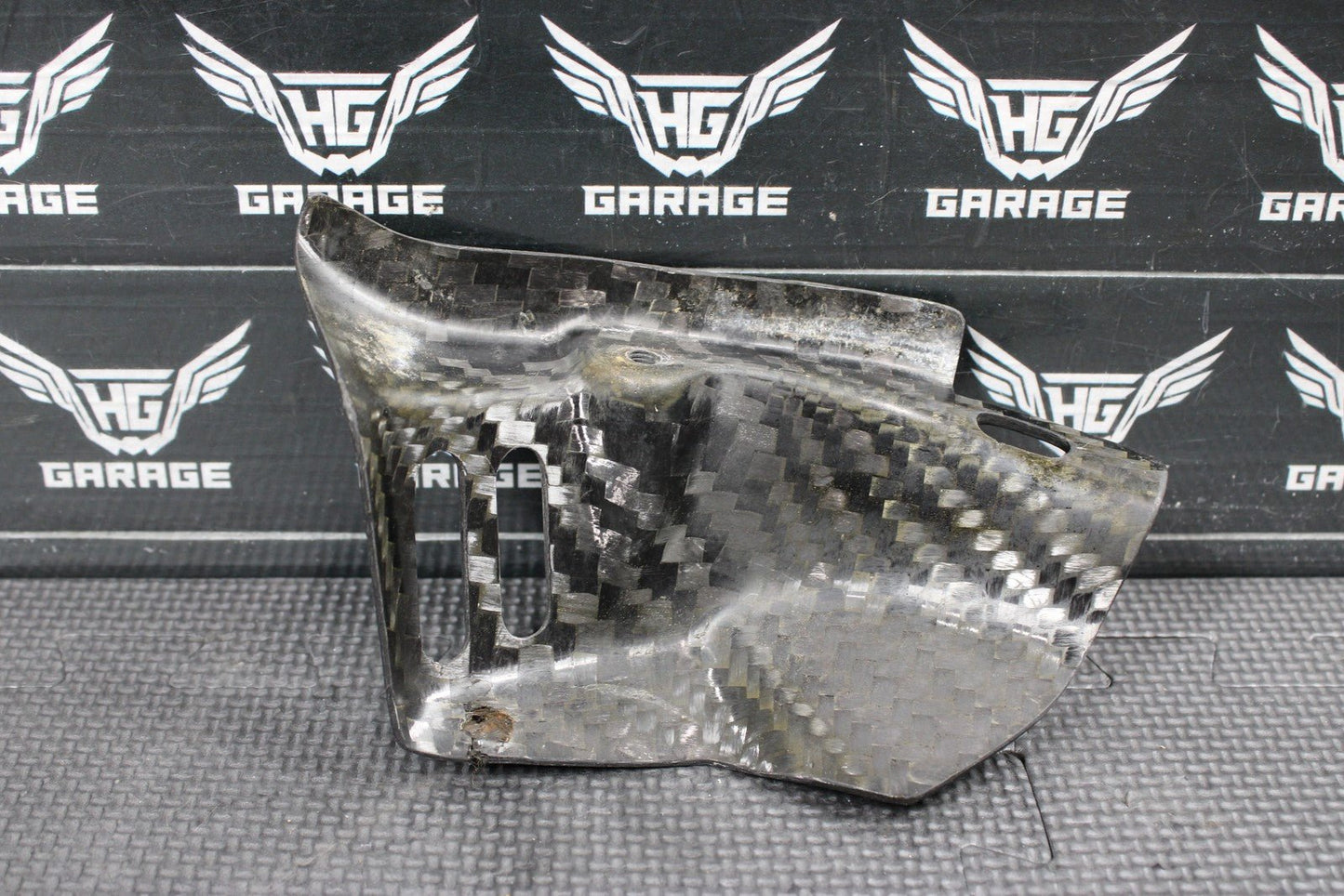 2007 05 - 08 HONDA CRF450R CARBON FIBER LEFT SIDE ENGINE MOTOR GUARD SHIELD GOOD! - hggarage