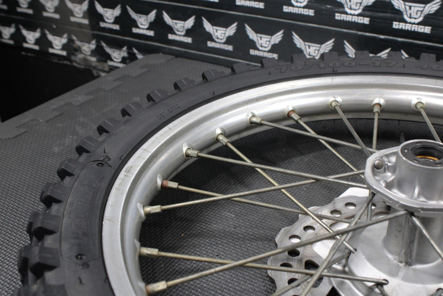 2008 KAWASAKI KLX140 17" SMALL WHEEL OEM FRONT WHEEL RIM HUB SPOKES - hggarage