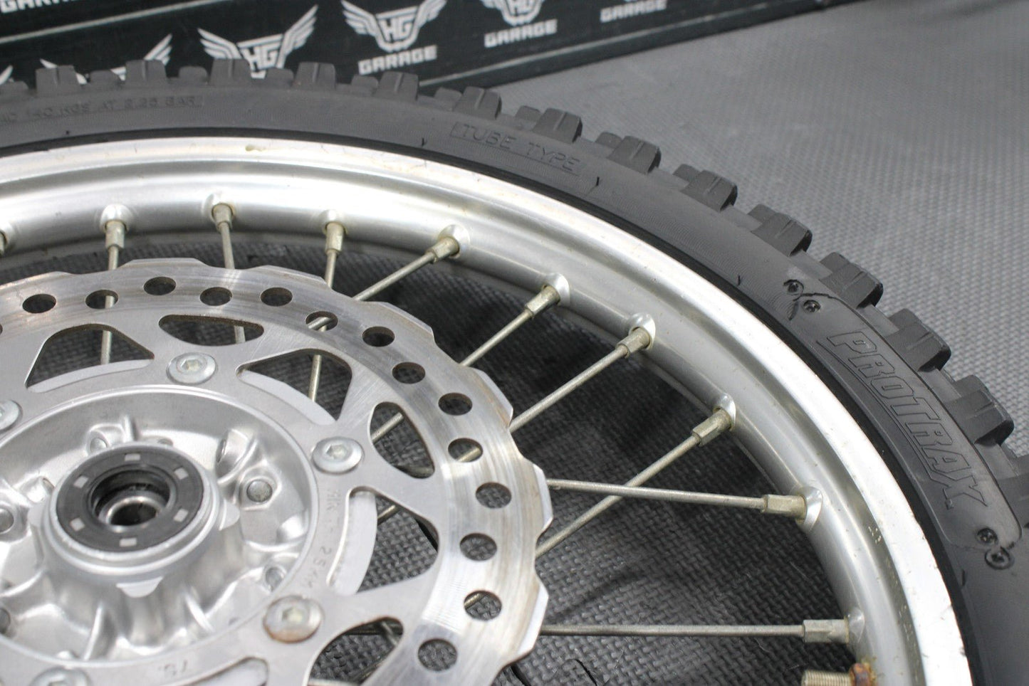 2008 KAWASAKI KLX140 17" SMALL WHEEL OEM FRONT WHEEL RIM HUB SPOKES - hggarage