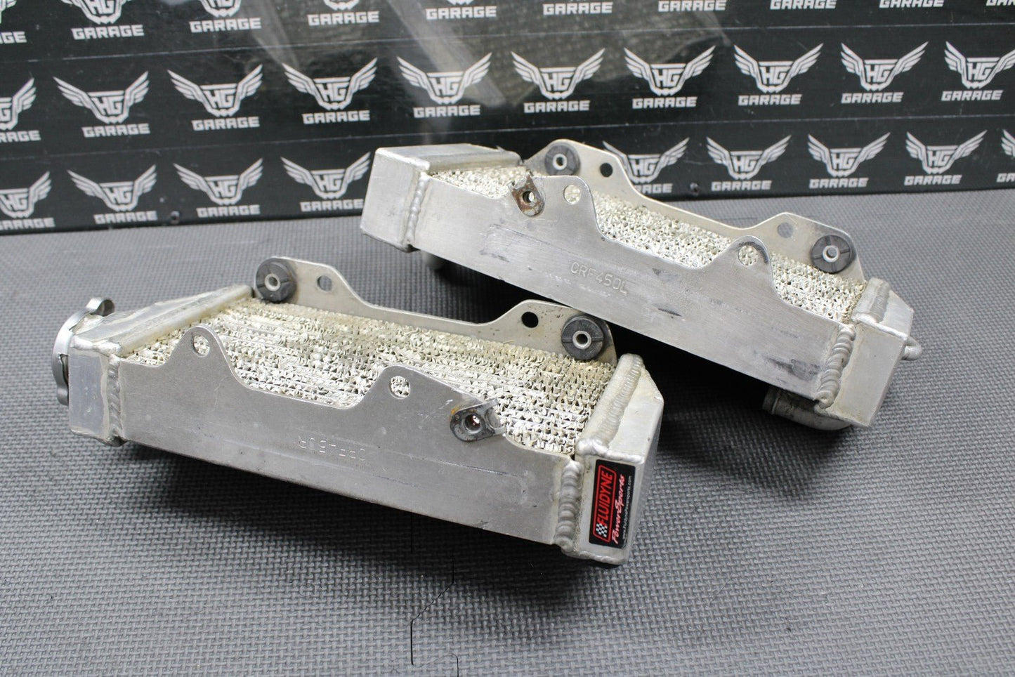 2004 02 - 04 HONDA CRF450R FLUIDYNE POWERSPORTS LEFR RIGHT RADIATOR RADIATORS SET - hggarage