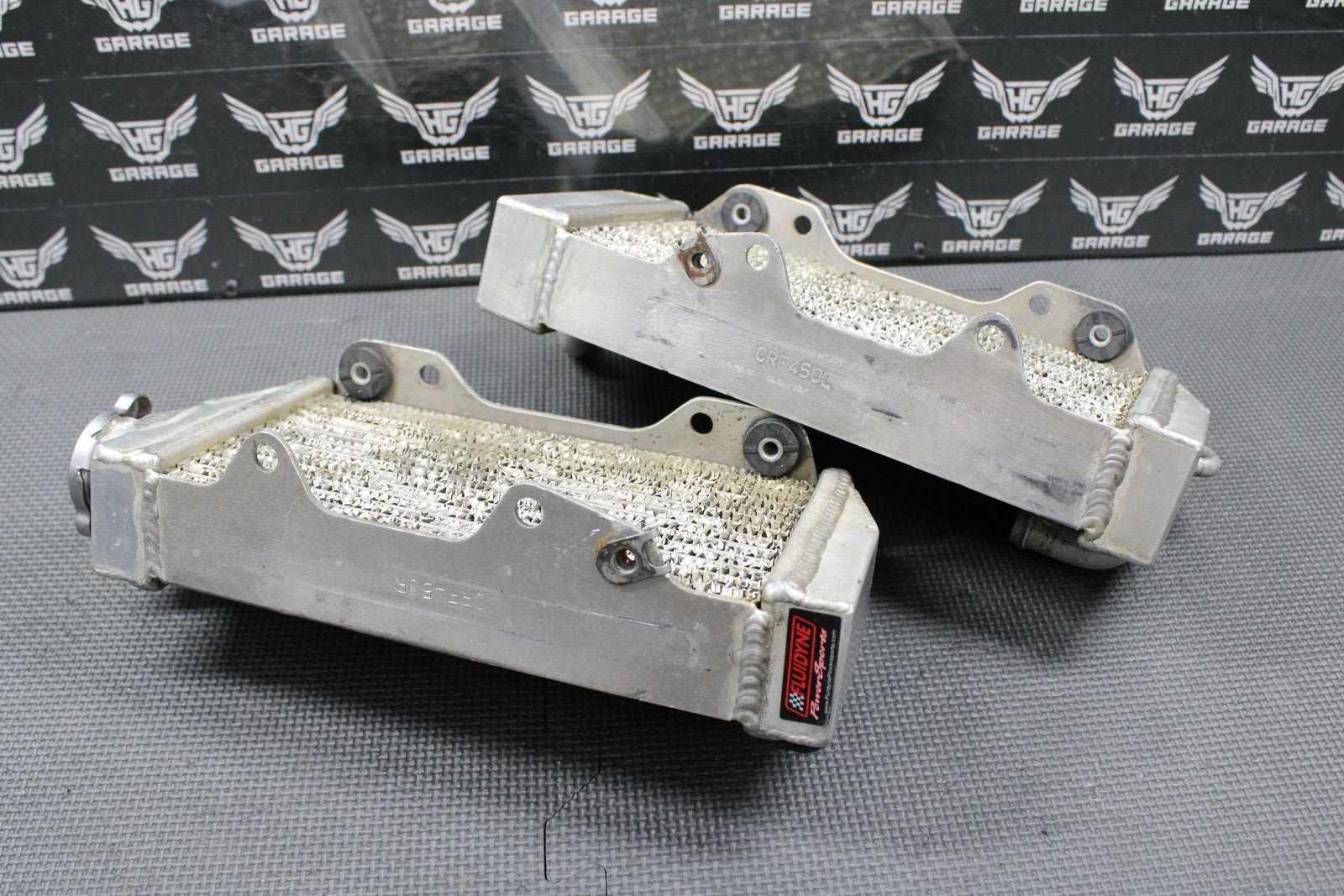 2004 02 - 04 HONDA CRF450R FLUIDYNE POWERSPORTS LEFR RIGHT RADIATOR RADIATORS SET - hggarage
