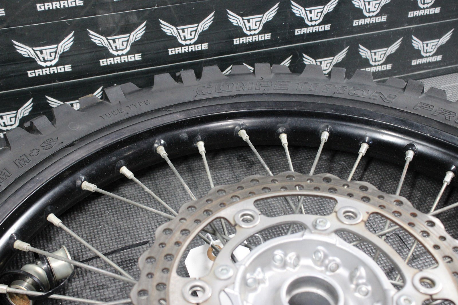 2014 KAWASAKI KX250F 10 - 18 OEM FRONT WHEEL RIM HUB SPOKES ASSEMBLY BLACK - hggarage