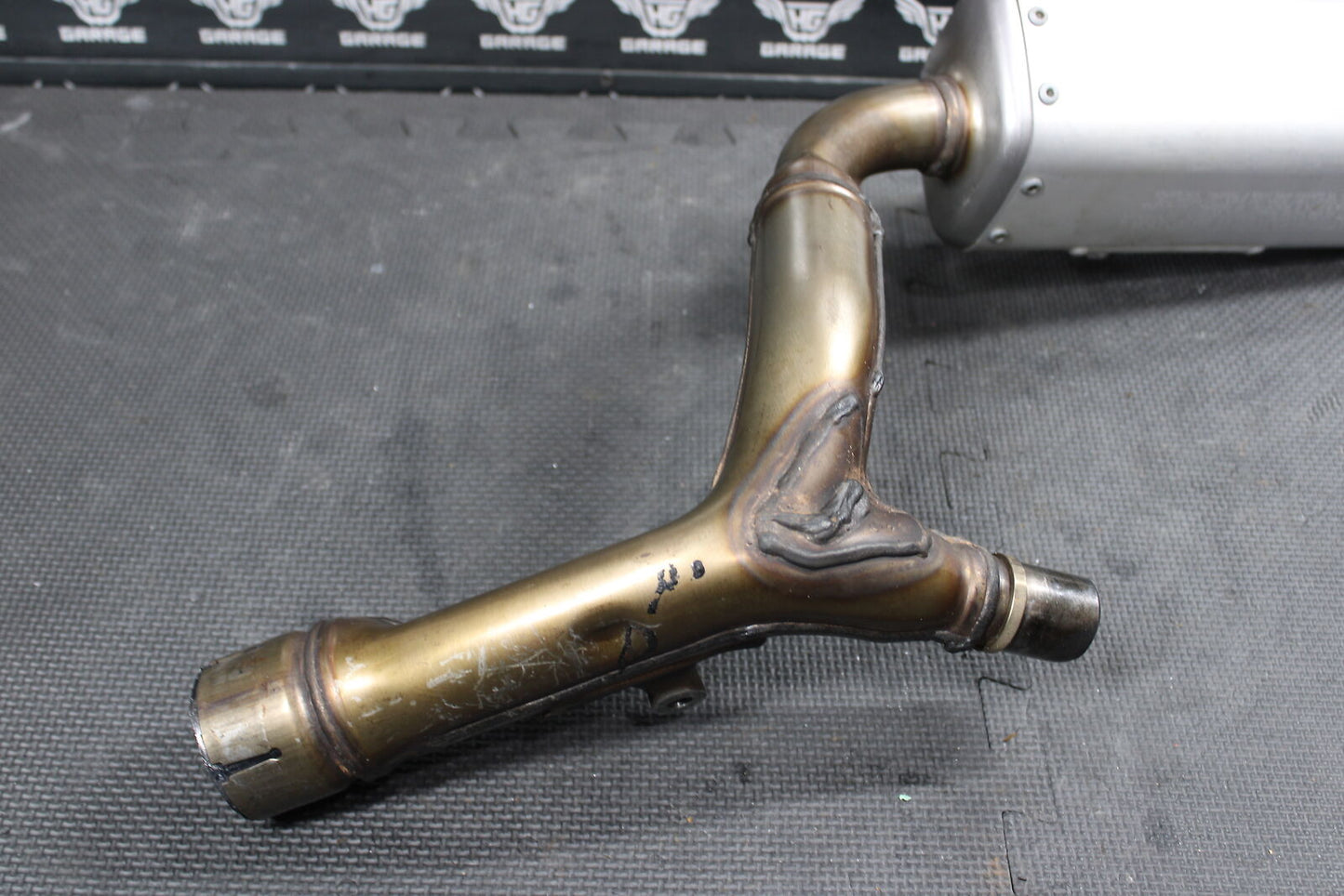 2014 HONDA CRF450R OEM LEFT MUFFLER EXHAUST SILENCER SLIP ON PIPE 18410-MEN-309