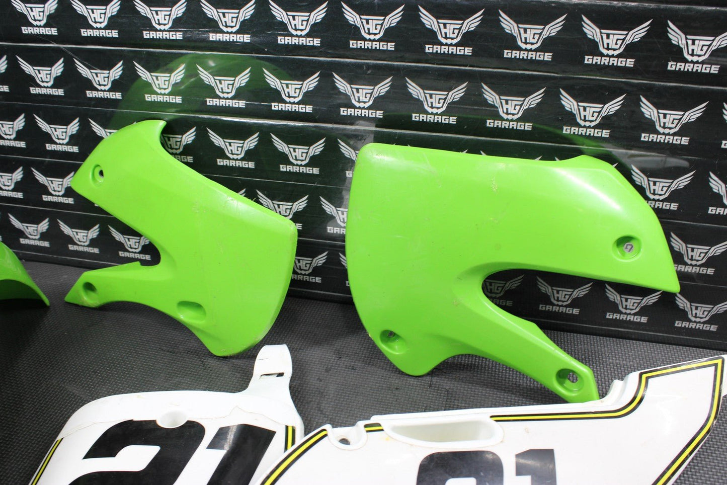 00 - 04 KAWASAKI KX65 OEM PLASTICS BODY KIT FENDERS FAIRINGS SIDE PANELS - hggarage