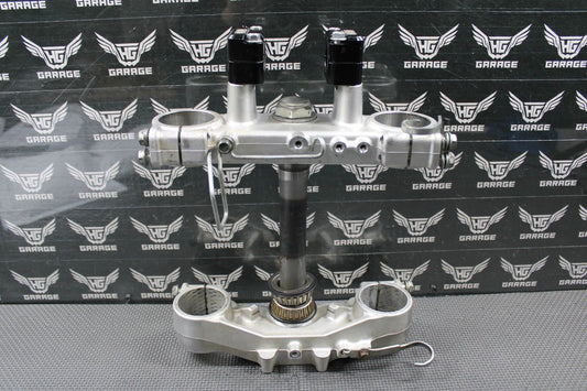 2003 KAWASAKI KLX400SR OEM FRONT FORK LOWER UPPER TRIPLE TREE STEM FAT BAR CLAMP - hggarage
