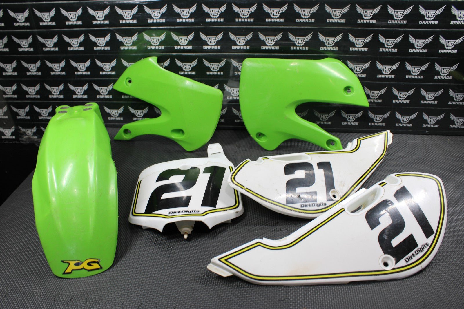 00 - 04 KAWASAKI KX65 OEM PLASTICS BODY KIT FENDERS FAIRINGS SIDE PANELS - hggarage