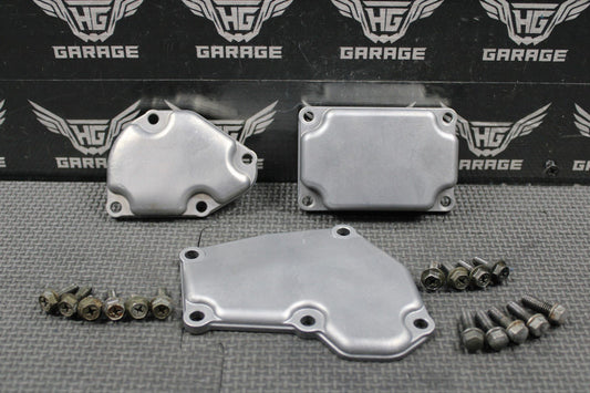 1999 SUZUKI 98 - 99 RM250 OEM POWER VALVE CYLINDER SIDE COVER COVERS & BOLTS - hggarage