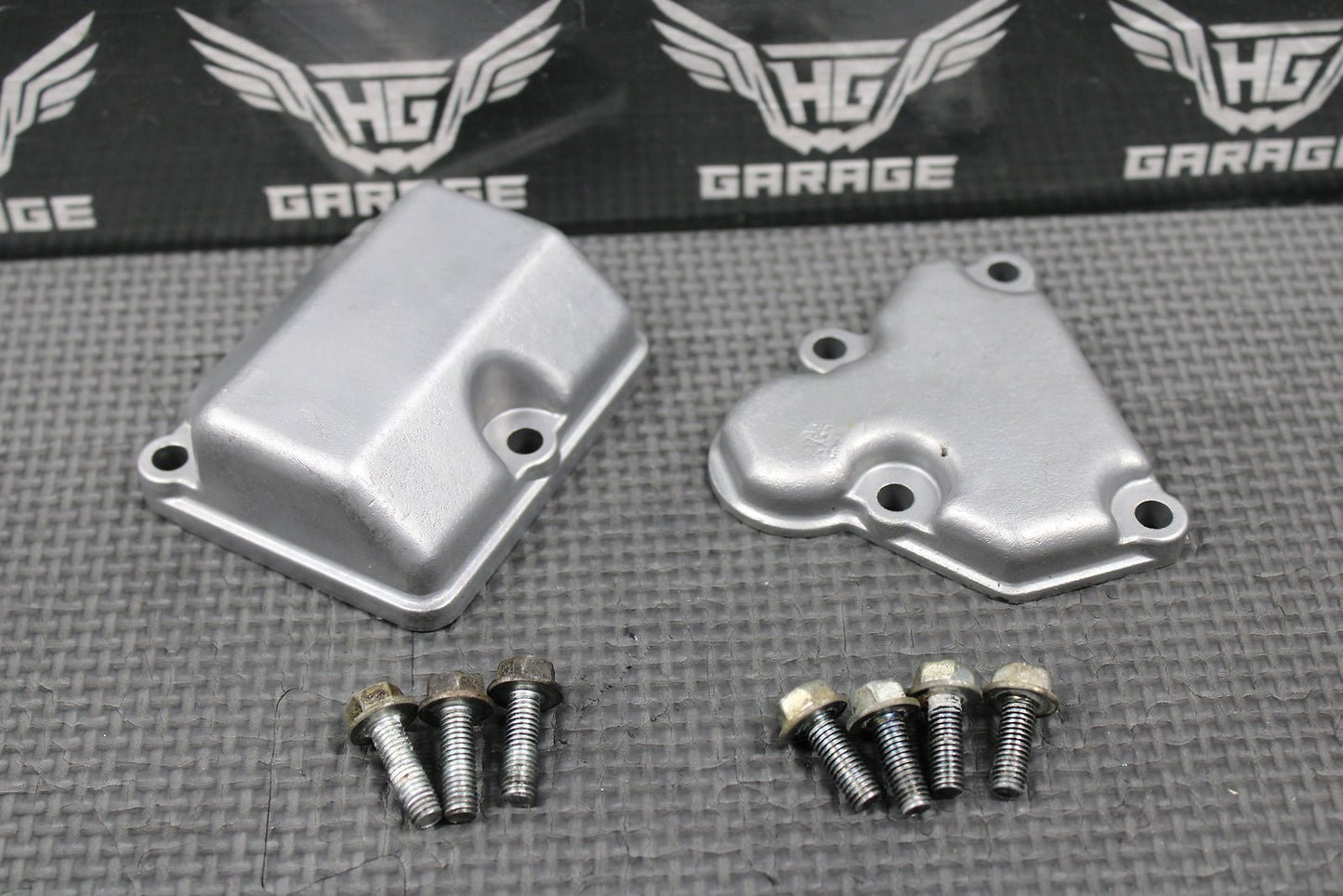 2003 93 - 04 KAWASAKI KX250 OEM EXHAUST POWER VALVE CYLINDER COVERS & BOLTS SET - hggarage