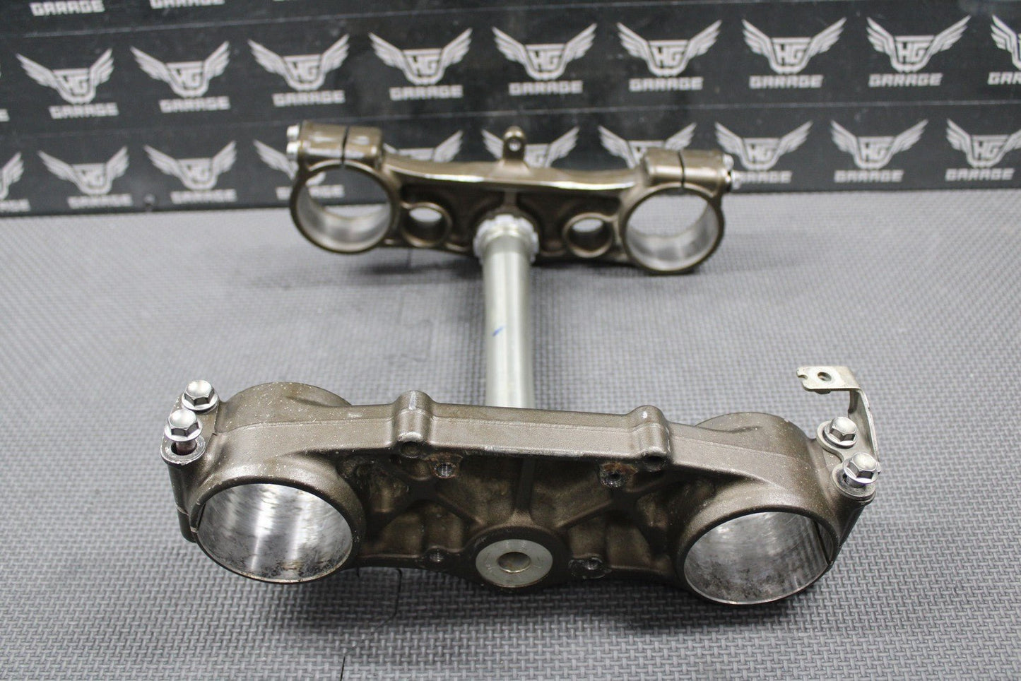2007 2008 KAWASAKI KX250F OEM FRONT FORKS LOWER UPPER TRIPLE TREE STEM BAR CLAMP - hggarage