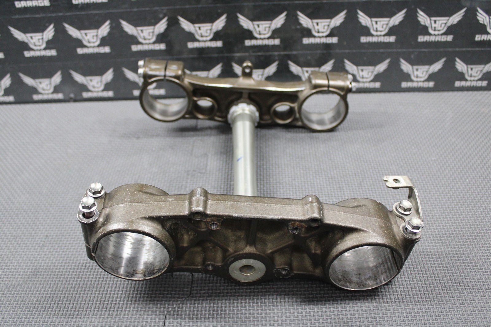 2007 2008 KAWASAKI KX250F OEM FRONT FORKS LOWER UPPER TRIPLE TREE STEM BAR CLAMP - hggarage