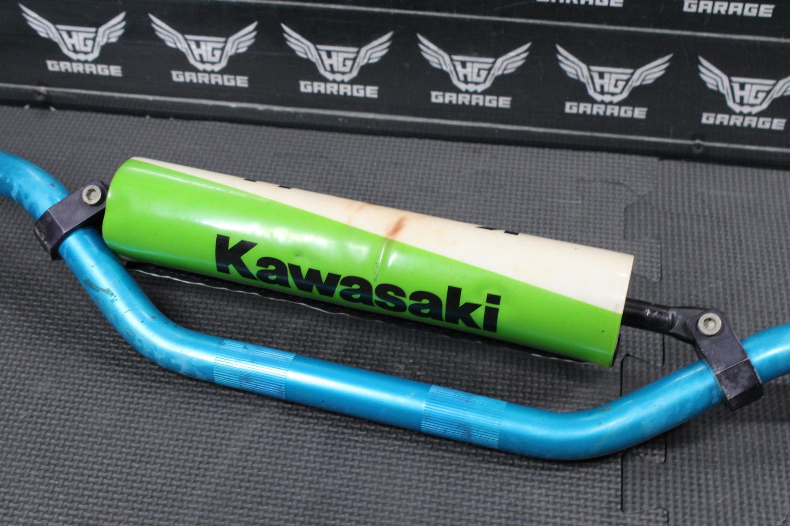 1986 KAWASAKI KDX200 BLUE 7/8" HANDLEBARS BARS GRIPS STEERING 46003 - 1224 - hggarage