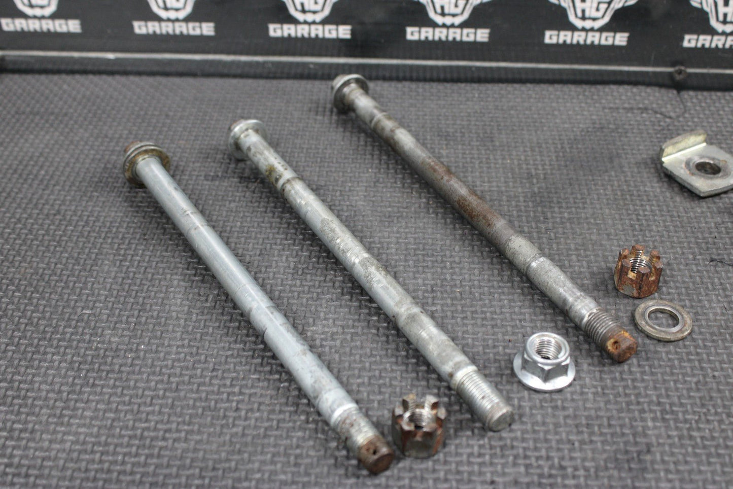 2004 KAWASAKI KX65 00 - 22 OEM FRONT REAR AXLE BACK WHEEL RIM SWINGARM PIVOT BOLTS - hggarage