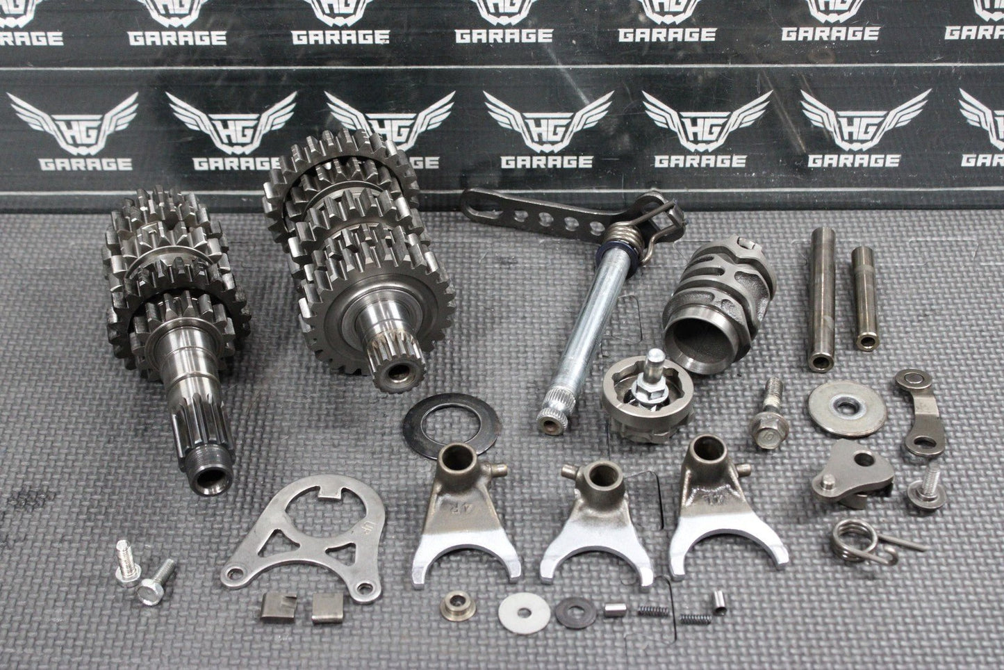 2007 HONDA CRF450R OEM ENGINE TRANSMISSION TRANNY GEARBOX SHIFT FORKS SHAFT DRUM - hggarage