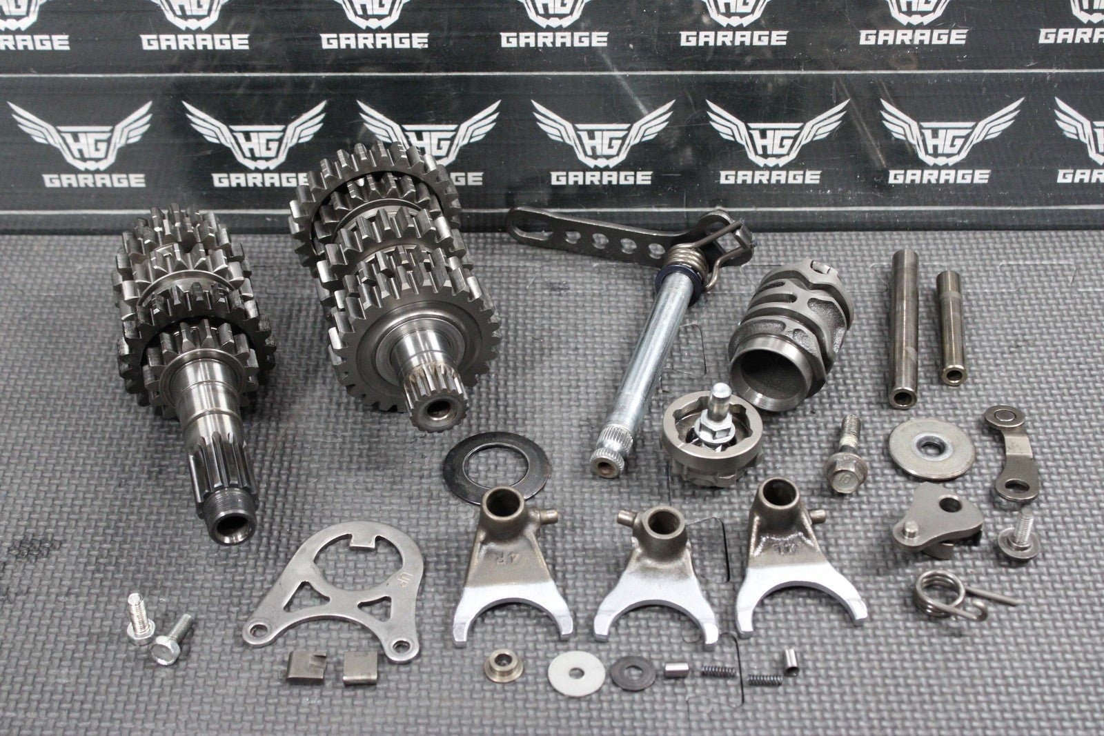 2007 HONDA CRF450R OEM ENGINE TRANSMISSION TRANNY GEARBOX SHIFT FORKS SHAFT DRUM - hggarage