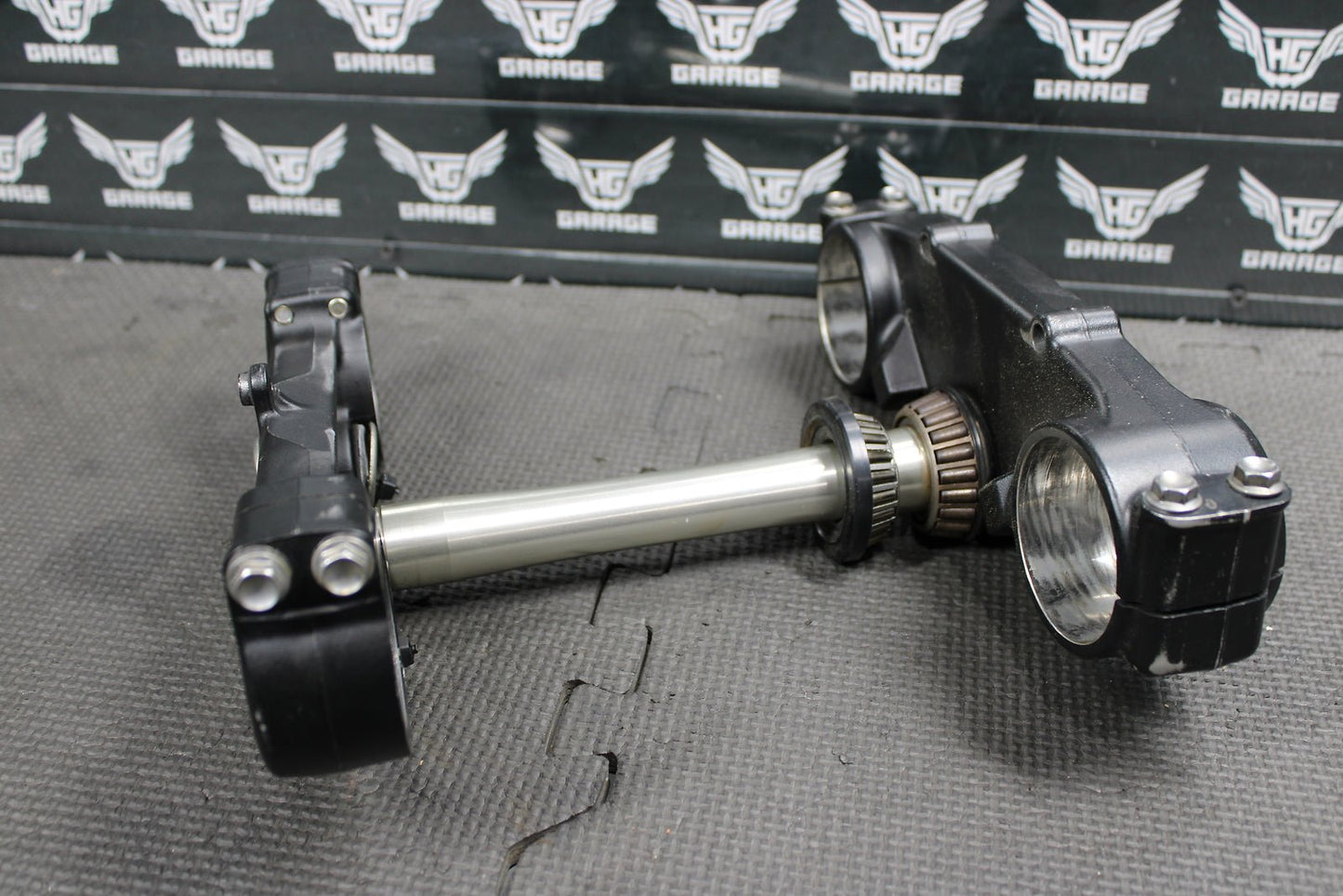 2009 KAWASAKI KX250F OEM FRONT FORKS LOWER UPPER TRIPLE TREE STEM CLAMP STEERING - hggarage