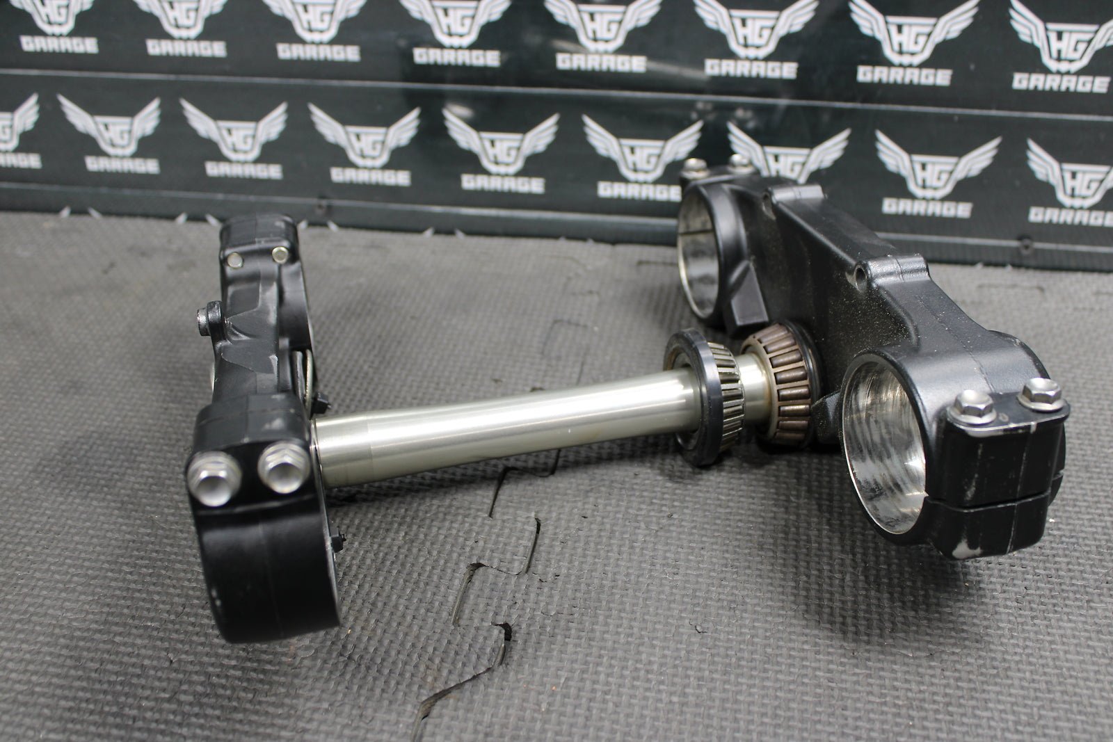 2009 KAWASAKI KX250F OEM FRONT FORKS LOWER UPPER TRIPLE TREE STEM CLAMP STEERING - hggarage