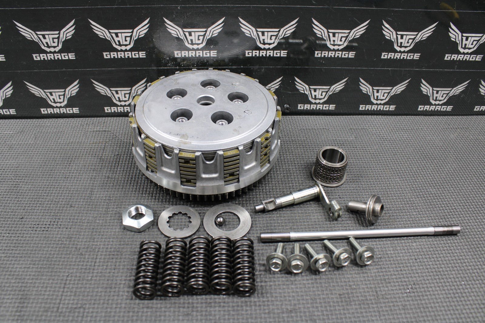 2014 KAWASAK 10 - 14 KX250F OEM COMPLETE CLUTCH W PLATES BASKET HUB SPRINGS GOOD! - hggarage