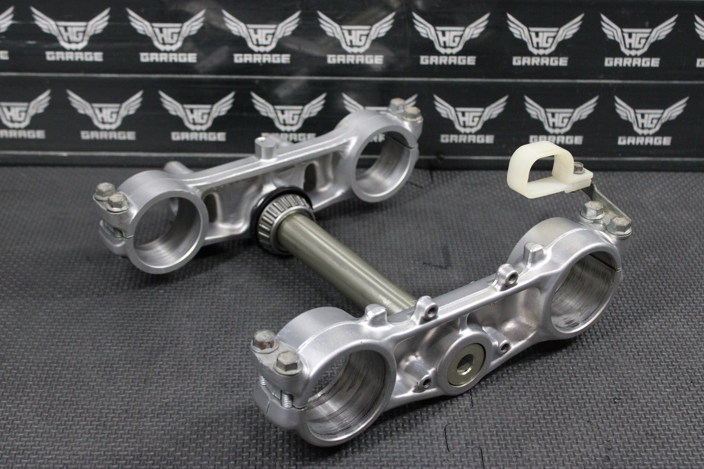 1996 KAWASAKI KX125 OEM FRONT FORKS LOWER UPPER TRIPLE TREE STEM CLAMP SET NICE! - hggarage