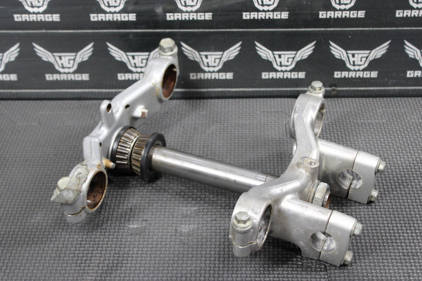 2003 00 - 04 KAWASAKI KX65 OEM FRONT FORKS LOWER UPPER TRIPLE TREE STEM CLAMP - hggarage