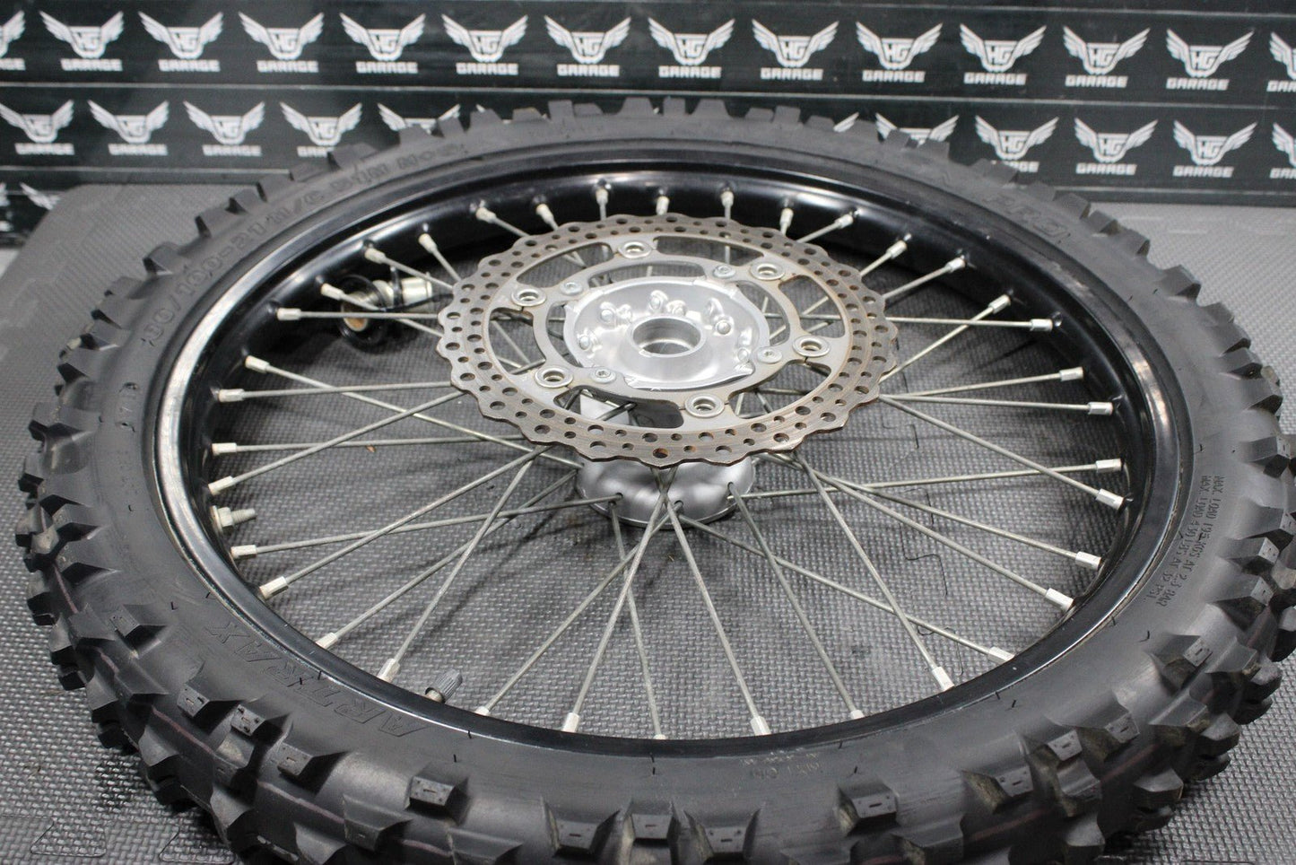 2014 KAWASAKI KX250F 10 - 18 OEM FRONT WHEEL RIM HUB SPOKES ASSEMBLY BLACK - hggarage