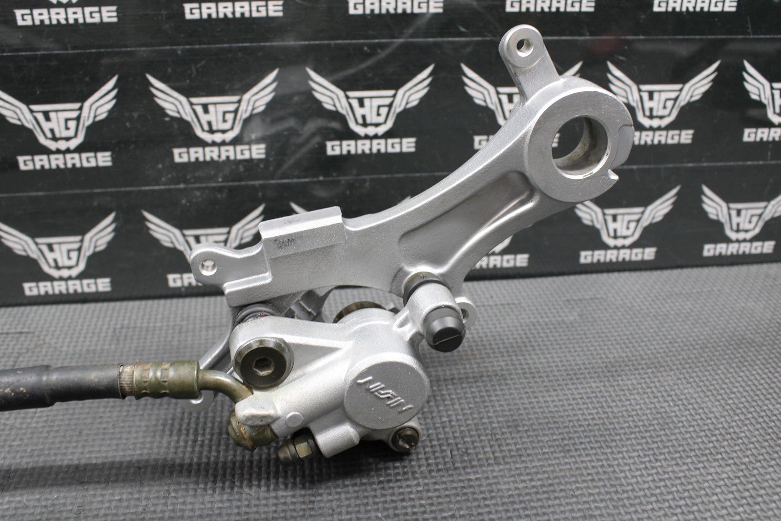 2009 YAMAHA YZ450F OEM NISSIN REAR BACK BRAKE CALIPER MASTER CYLINDER LEVER LINE - hggarage
