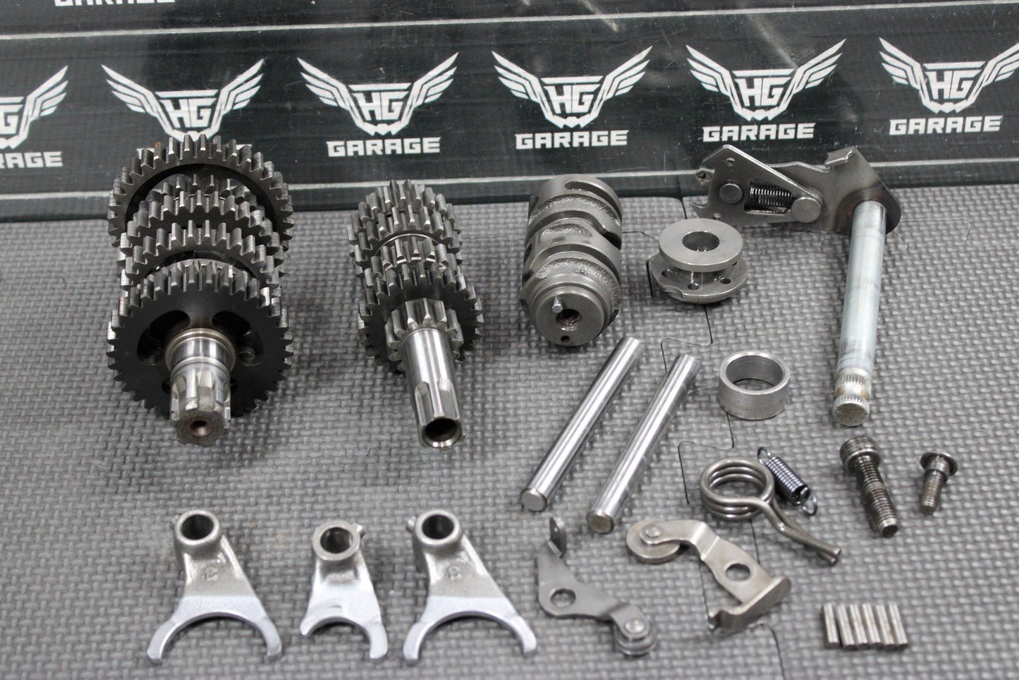 2004 00 - 04 KAWASAKI KX65 OEM ENGINE TRANSMISSION GEARS GEARBOX SHIFT SHAFT DRUM - hggarage