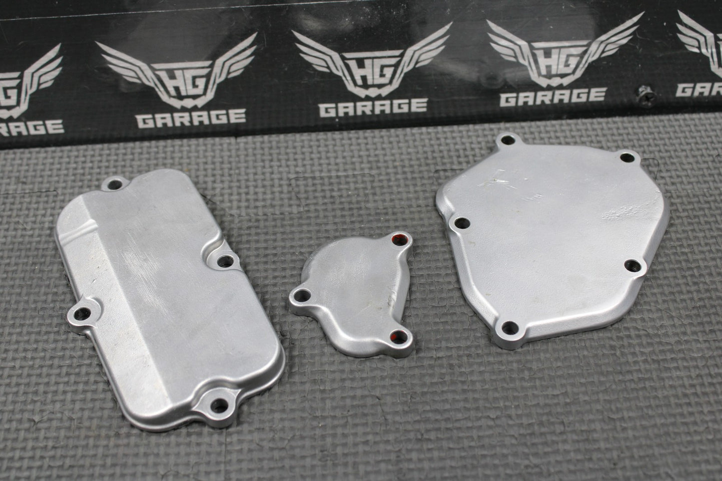 2003 SUZUKI 03 - 06 RM250 OEM EXHAUST POWER VALVE CYLINDER SIDE COVERS COVER SET - hggarage