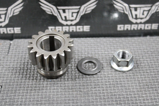 1992 1993 KAWASAKI KX125 OEM ENGINE CRANKSHAFT PRIMARY MAIN GEAR 16T 13097 - 1302 - hggarage