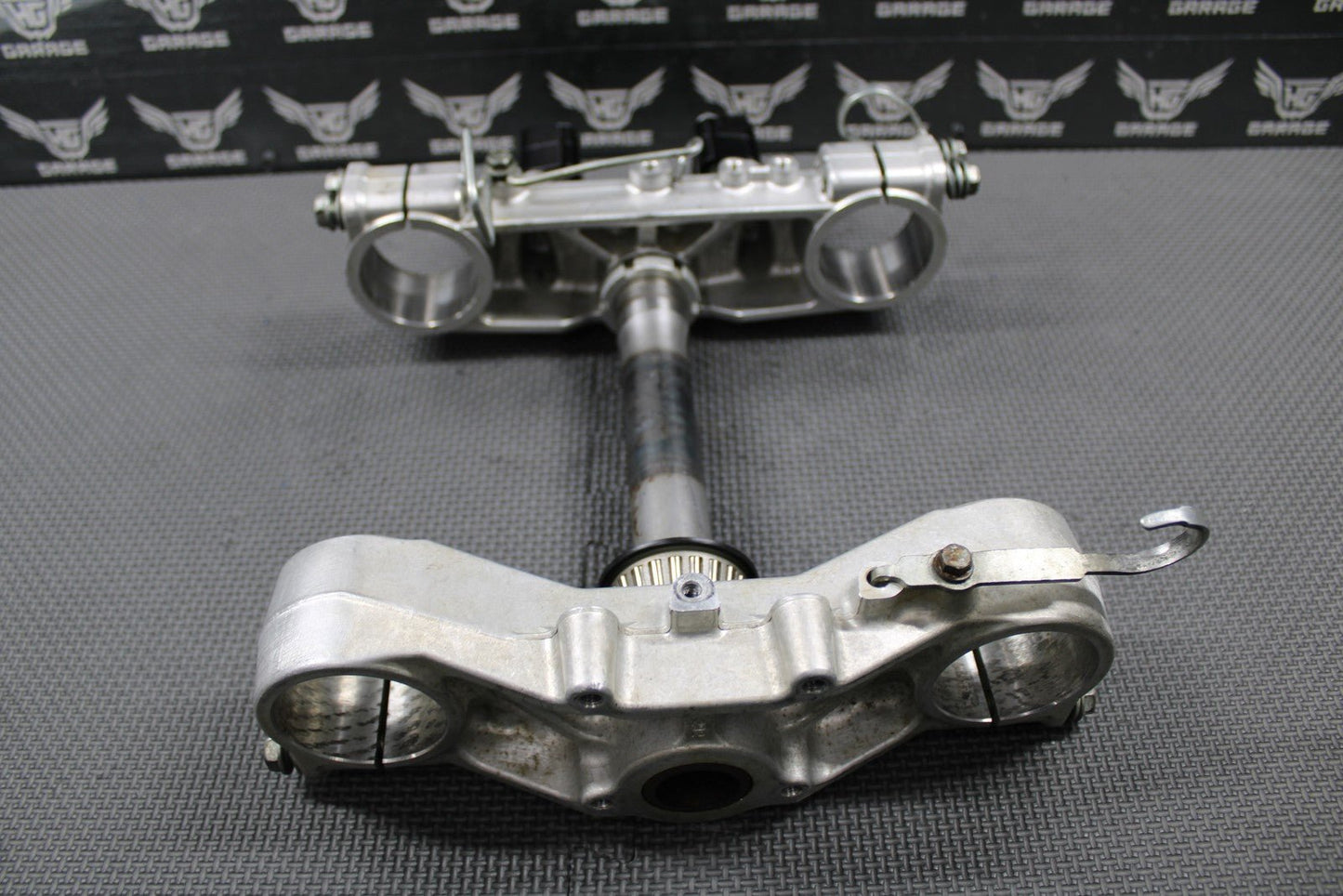 2003 KAWASAKI KLX400SR OEM FRONT FORK LOWER UPPER TRIPLE TREE STEM FAT BAR CLAMP - hggarage