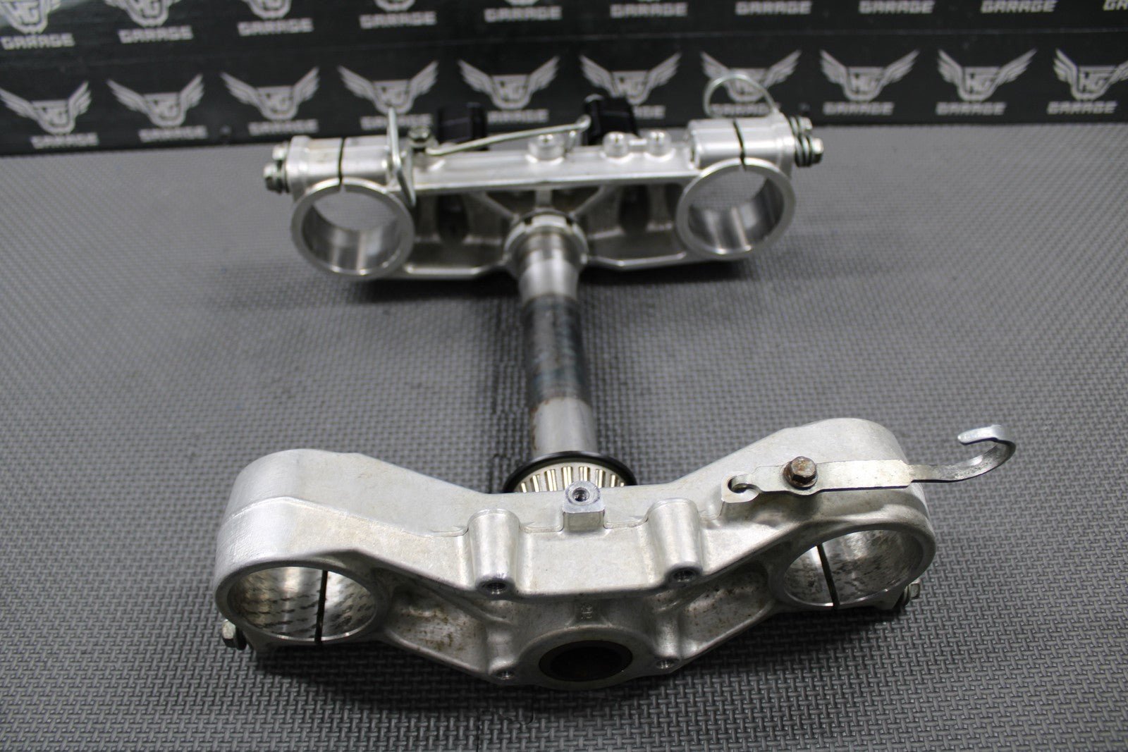 2003 KAWASAKI KLX400SR OEM FRONT FORK LOWER UPPER TRIPLE TREE STEM FAT BAR CLAMP - hggarage