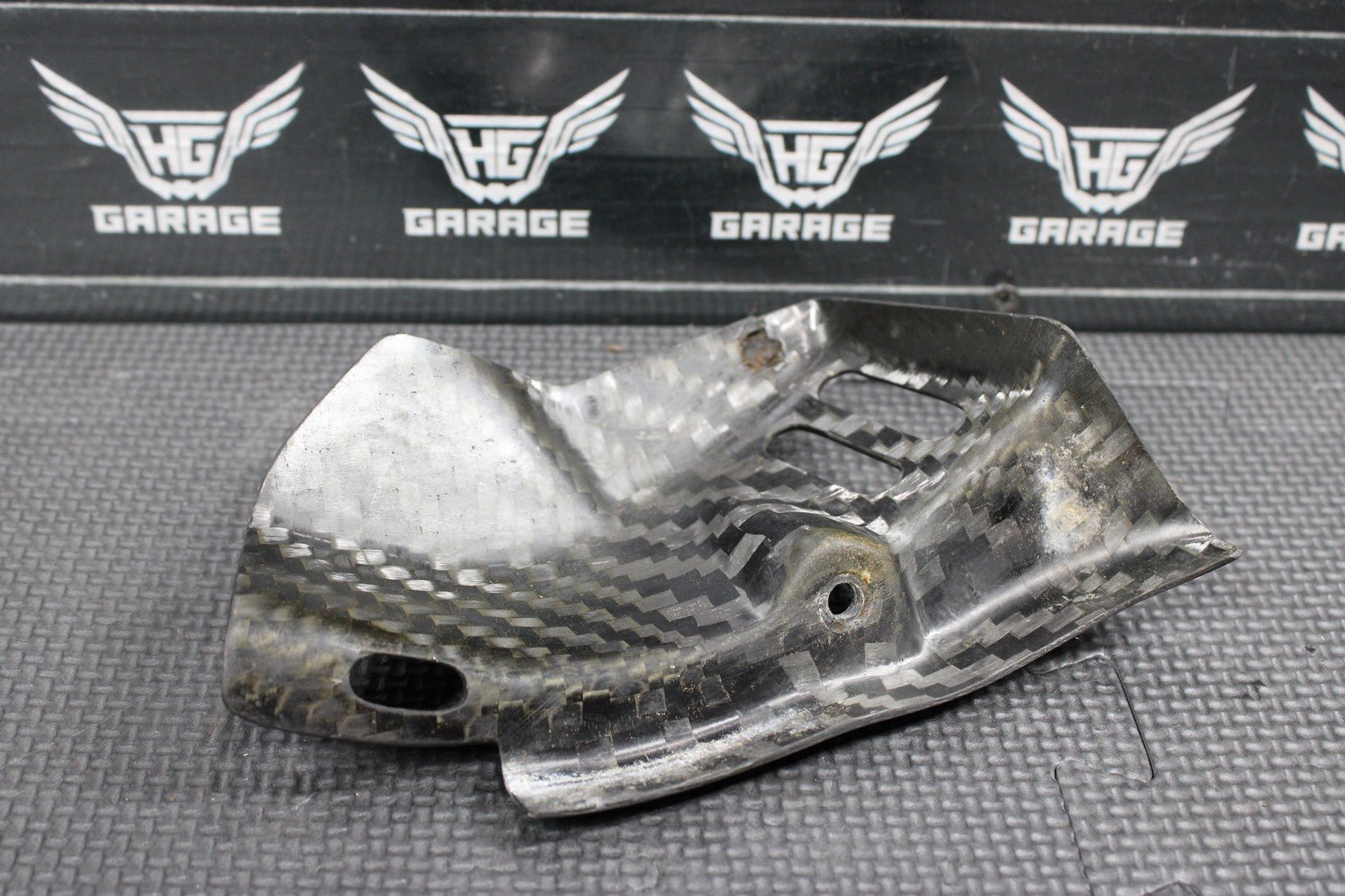2007 05 - 08 HONDA CRF450R CARBON FIBER LEFT SIDE ENGINE MOTOR GUARD SHIELD GOOD! - hggarage