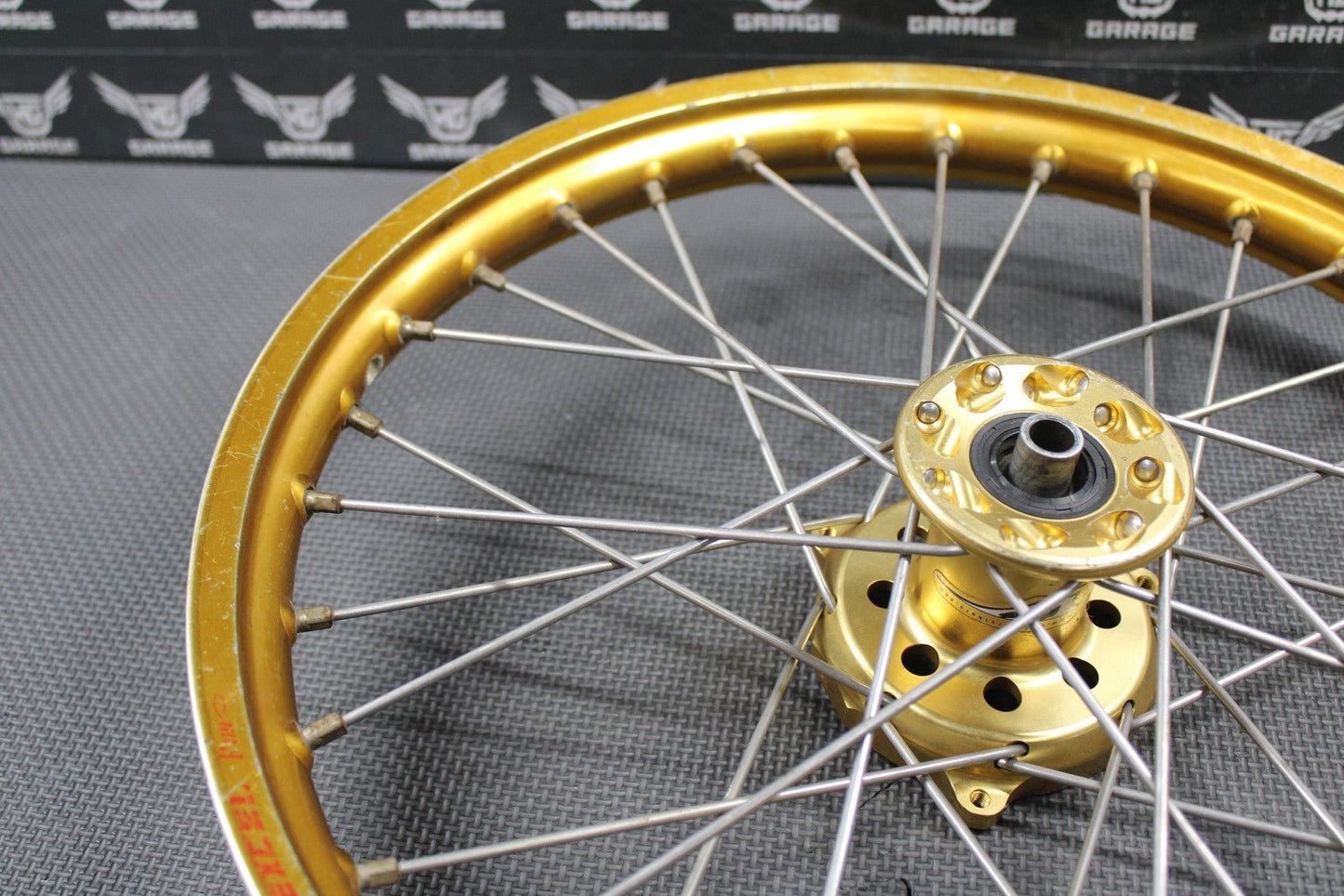 2001 YAMAHA 93 - 01 YZ80 90 - 01 RM80 17" GOLD EXCEL FRONT WHEEL RIM W/ TALON HUB - hggarage