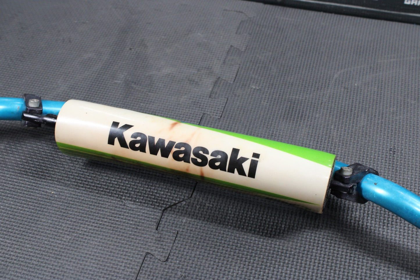 1986 KAWASAKI KDX200 BLUE 7/8" HANDLEBARS BARS GRIPS STEERING 46003 - 1224 - hggarage