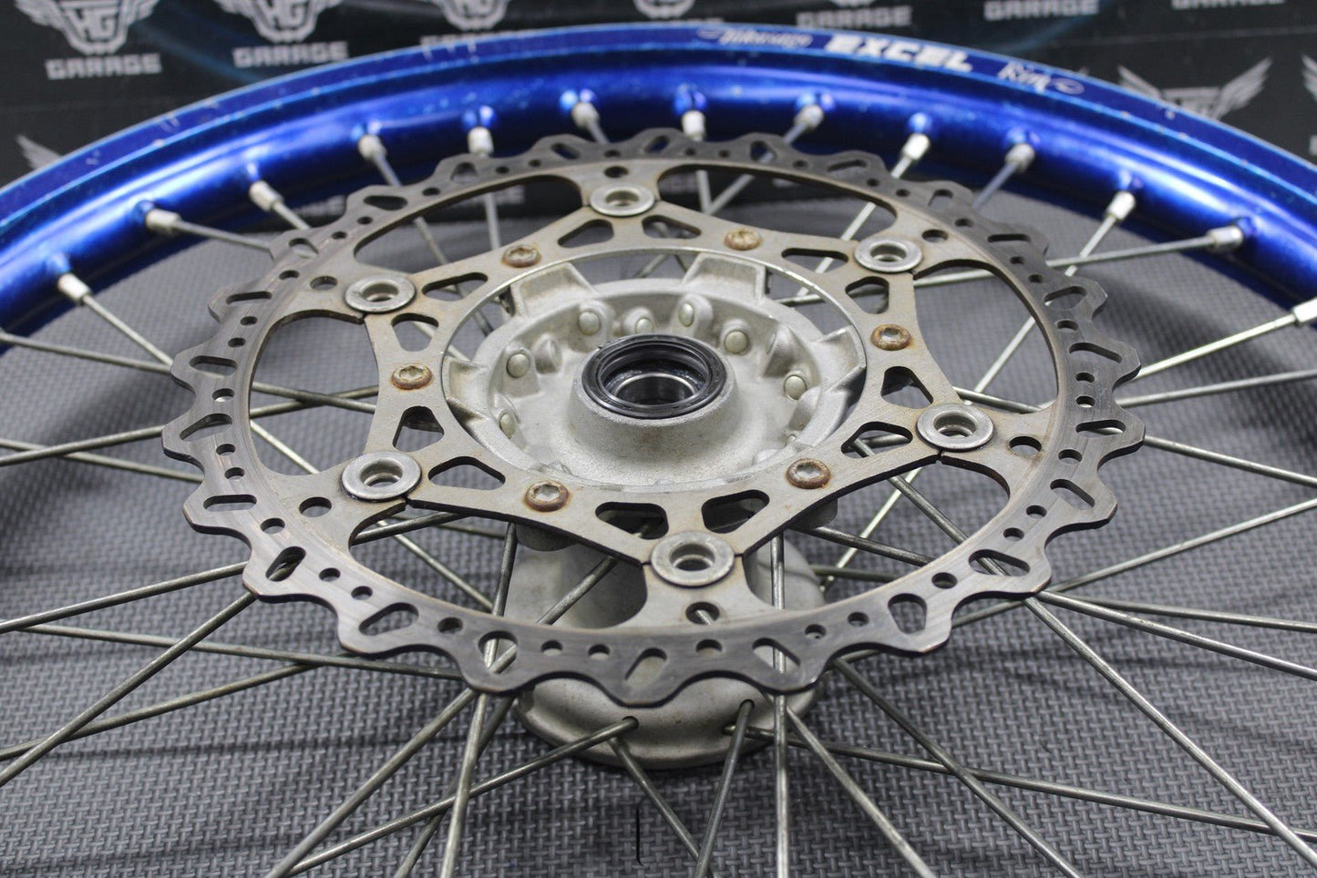 2020 YAMAHA 14 - 22 YZ250F YZ450F OEM BLUE EXCEL FRONT WHEEL RIM HUB ROTOR GOOD - hggarage