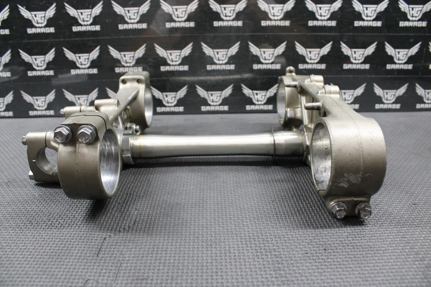 2009 YAMAHA YZ450F OEM FRONT FORKS LOWER UPPER TRIPLE TREE STEM BAR CLAMP STEM - hggarage