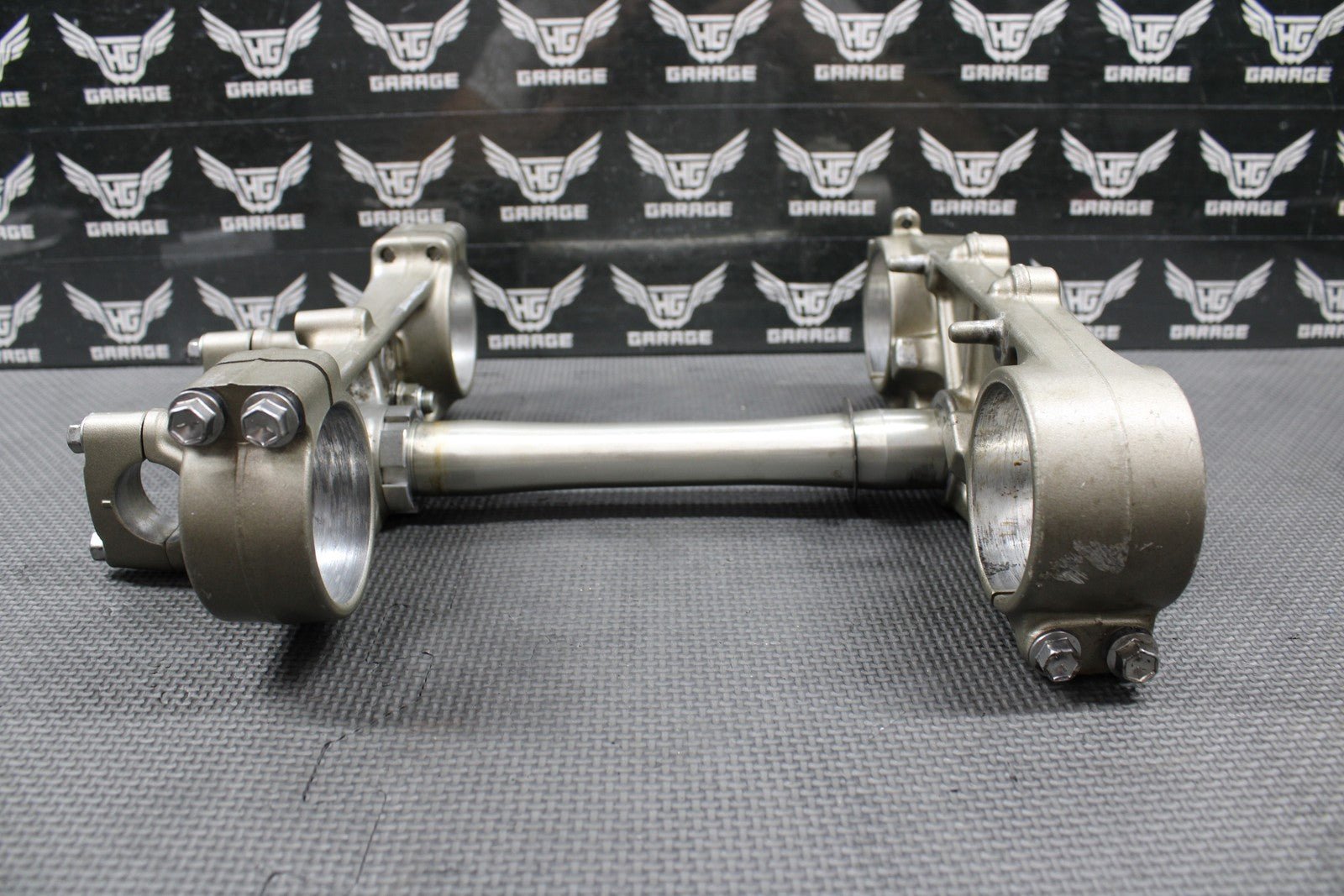 2009 YAMAHA YZ450F OEM FRONT FORKS LOWER UPPER TRIPLE TREE STEM BAR CLAMP STEM - hggarage