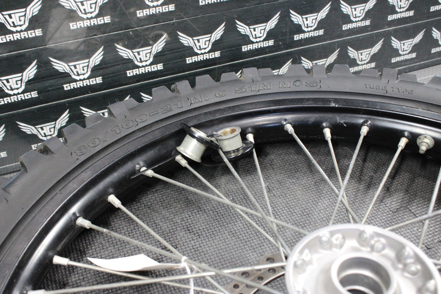 2014 KAWASAKI KX250F 10 - 18 OEM FRONT WHEEL RIM HUB SPOKES ASSEMBLY BLACK - hggarage