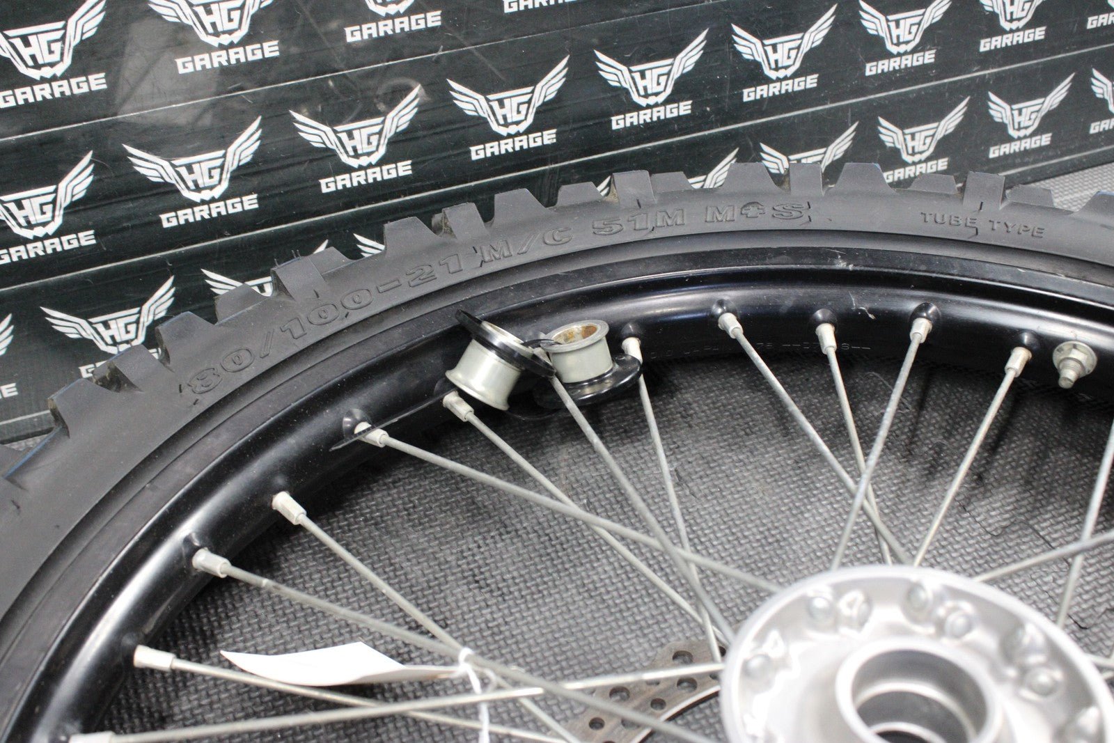 2014 KAWASAKI KX250F 10 - 18 OEM FRONT WHEEL RIM HUB SPOKES ASSEMBLY BLACK - hggarage