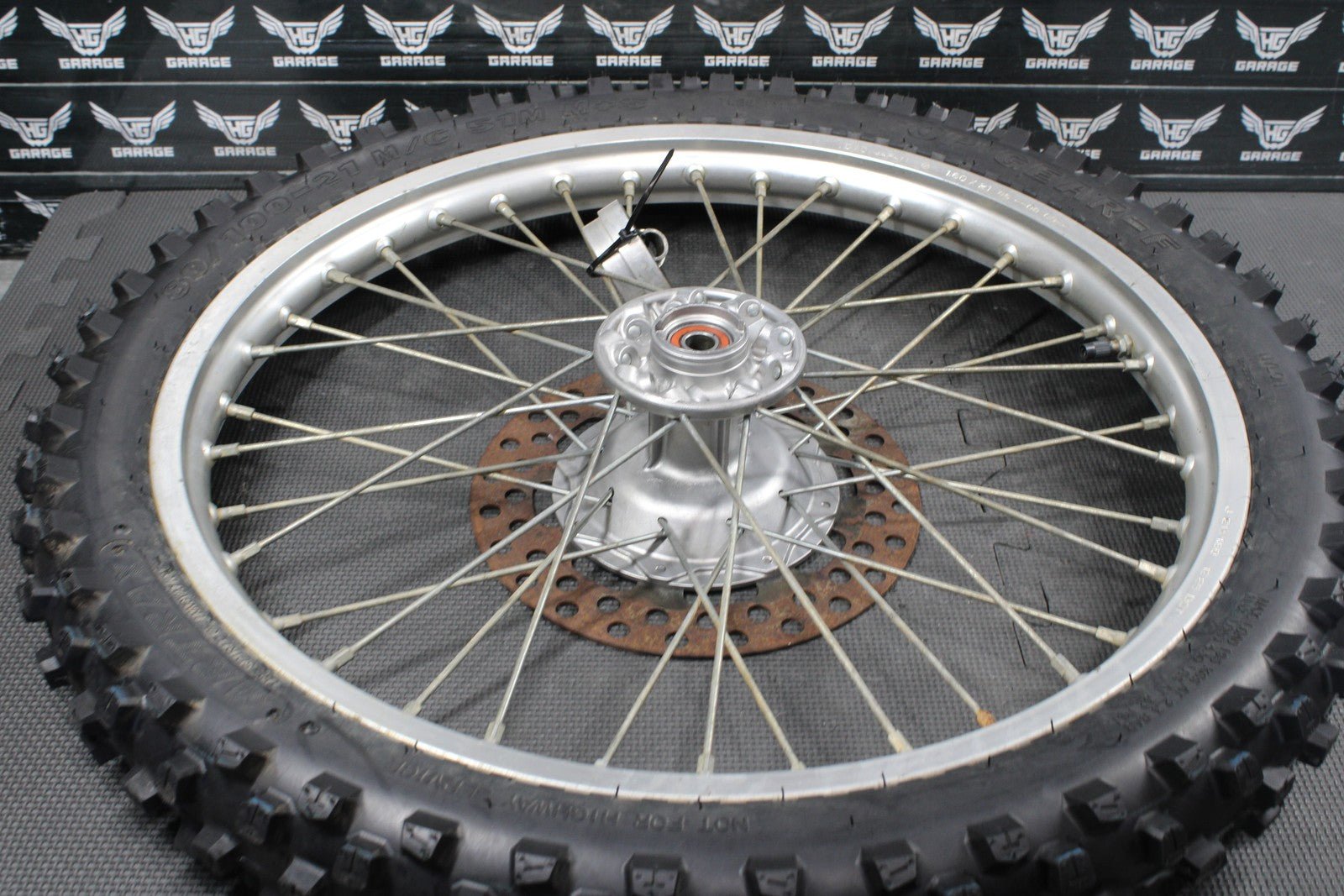 1986 KAWASAKI KDX200 OEM 21" X 1.60" FRONT WHEEL RIM HUB 41025 - 1175 41034 - 1141 - hggarage