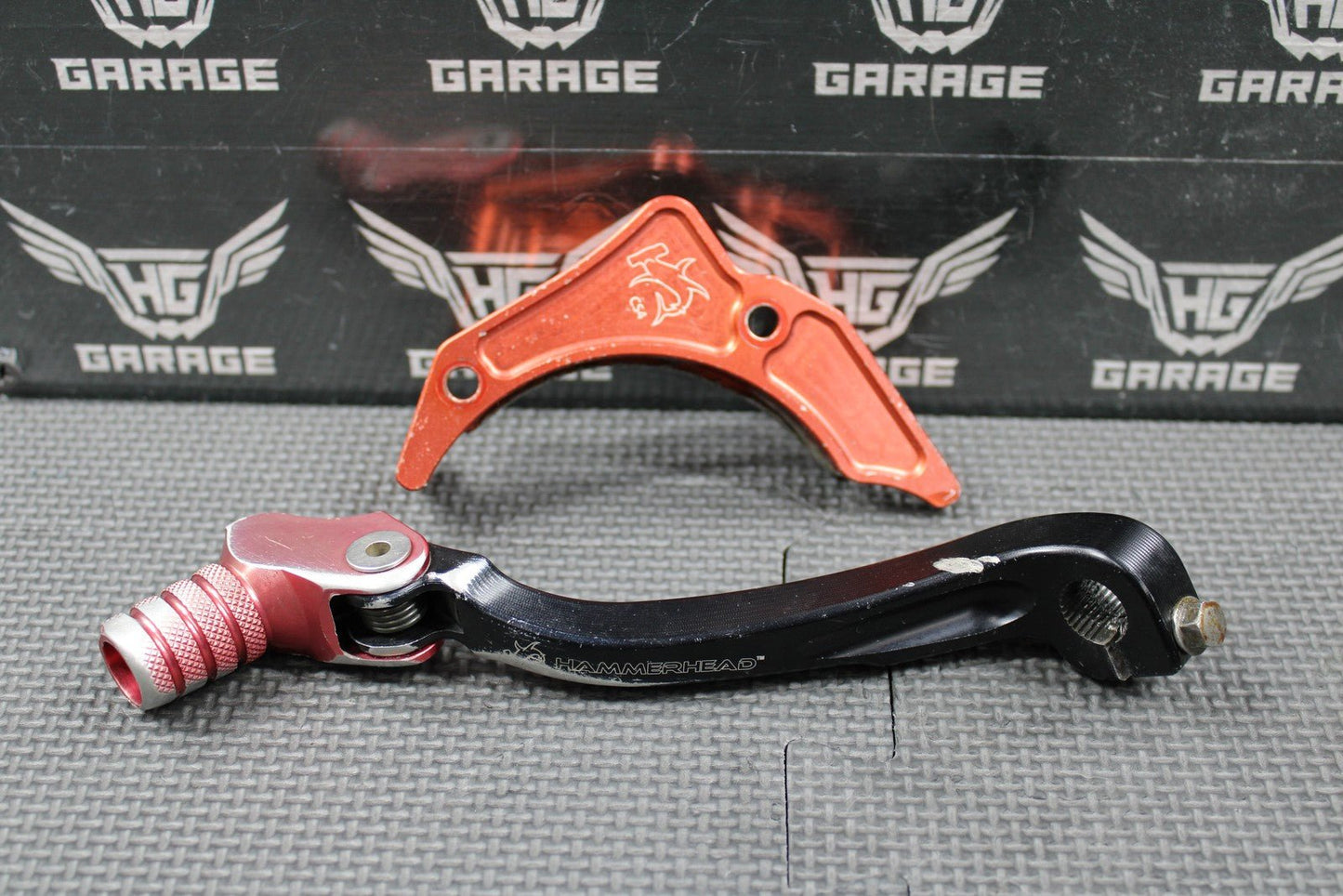 2012 11 - 16 HONDA CRF450R HAMMERHEAD DESIGNS SHIFT PEDAL LEVER & CASE SAVER RED - hggarage