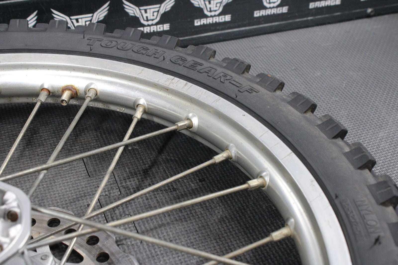 2008 KAWASAKI KLX140 17" SMALL WHEEL OEM FRONT WHEEL RIM HUB SPOKES - hggarage