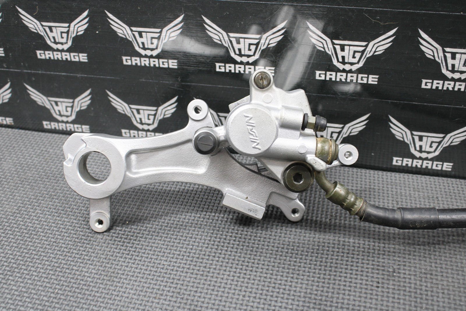 2009 YAMAHA YZ450F OEM NISSIN REAR BACK BRAKE CALIPER MASTER CYLINDER LEVER LINE - hggarage