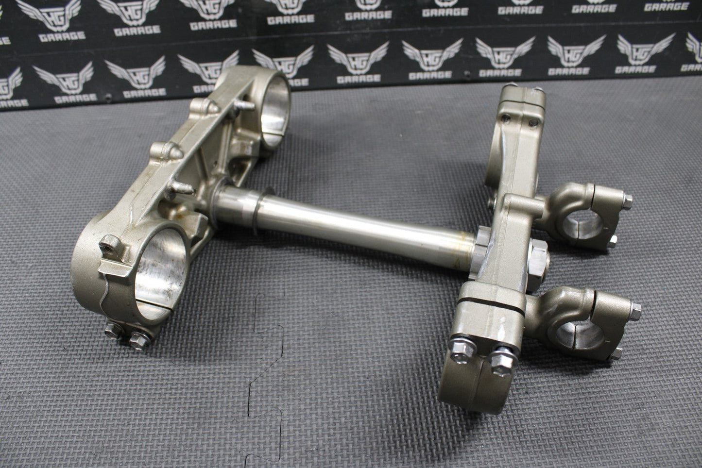2009 YAMAHA YZ450F OEM FRONT FORKS LOWER UPPER TRIPLE TREE STEM BAR CLAMP STEM - hggarage