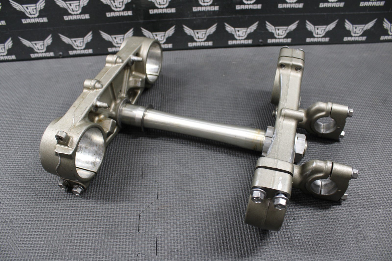 2009 YAMAHA YZ450F OEM FRONT FORKS LOWER UPPER TRIPLE TREE STEM BAR CLAMP STEM - hggarage