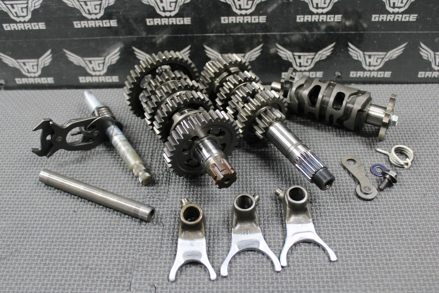 1991 HONDA 90 - 95 XR250R OEM TRANSMISSION TRANNY GEARBOX GEARS SHIFT FORKS GOOD! - hggarage