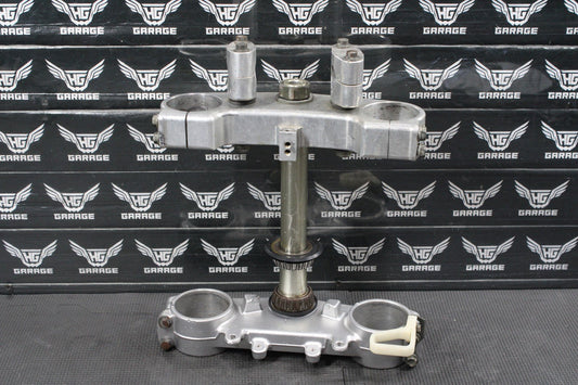 2002 YAMAHA YZ250 OEM FRONT FORKS LOWER BILLET UPPER TRIPLE TREE STEM CLAMP - hggarage