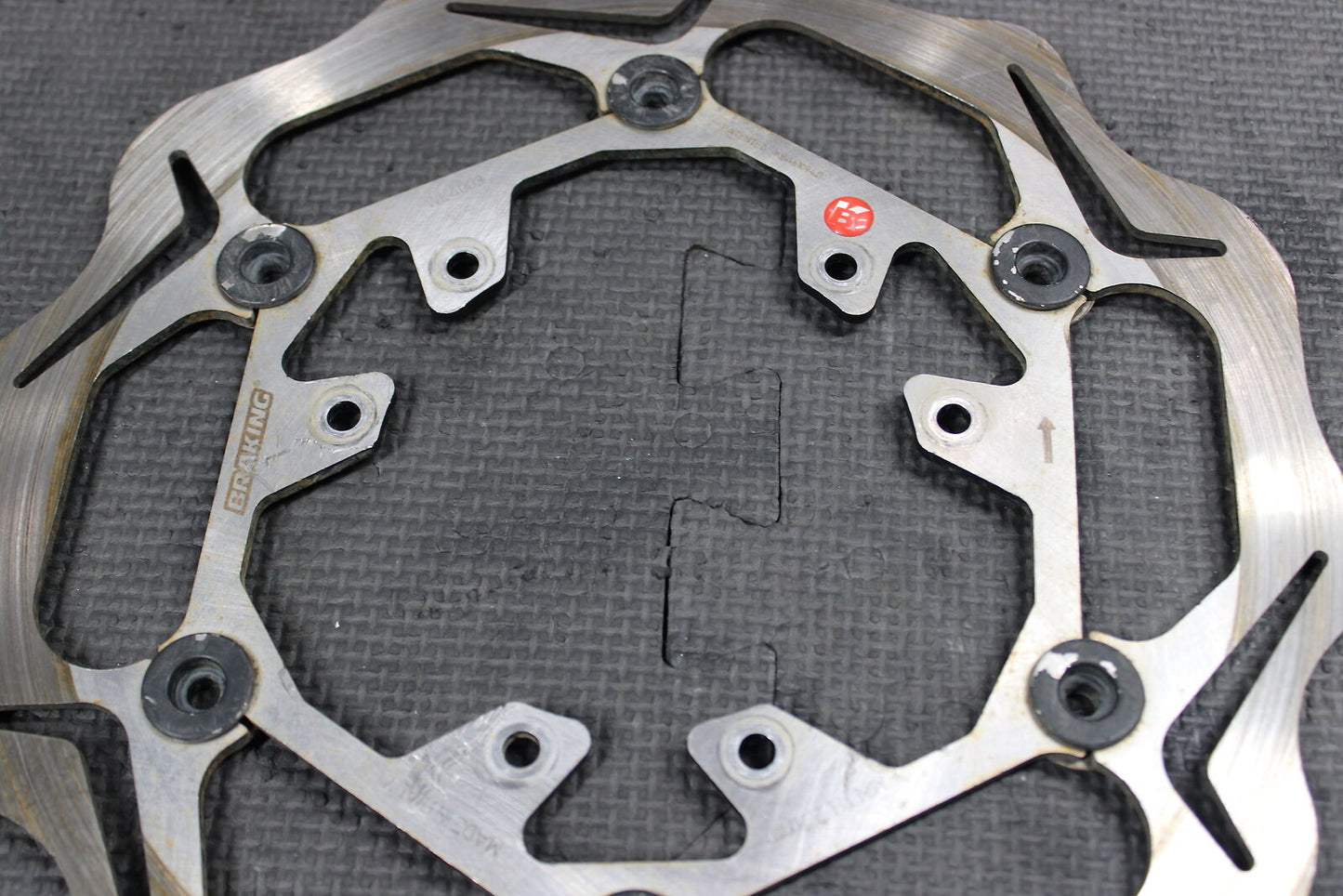 2013 HONDA CRF450R BRAKING OVERSIZED FRONT BRAKE DISC ROTOR BRACKET ASSEMBLY