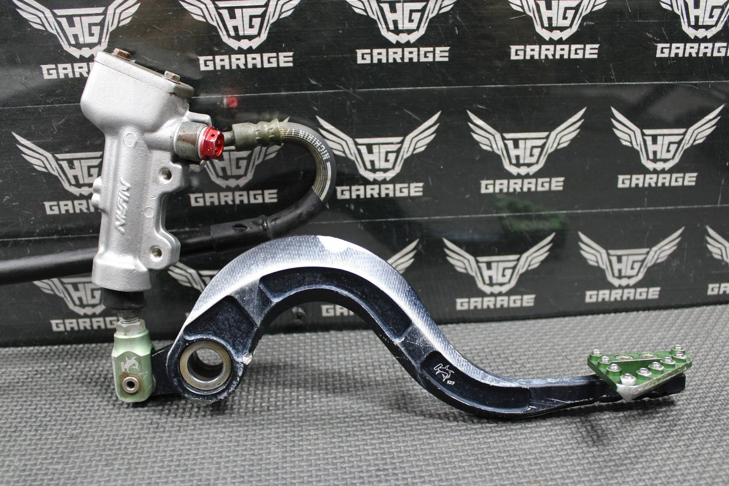 2007 06 - 09 KAWASAKI KX250F REAR BACK BRAKE CALIPER MASTER CYLINDER FORGED LEVER - hggarage
