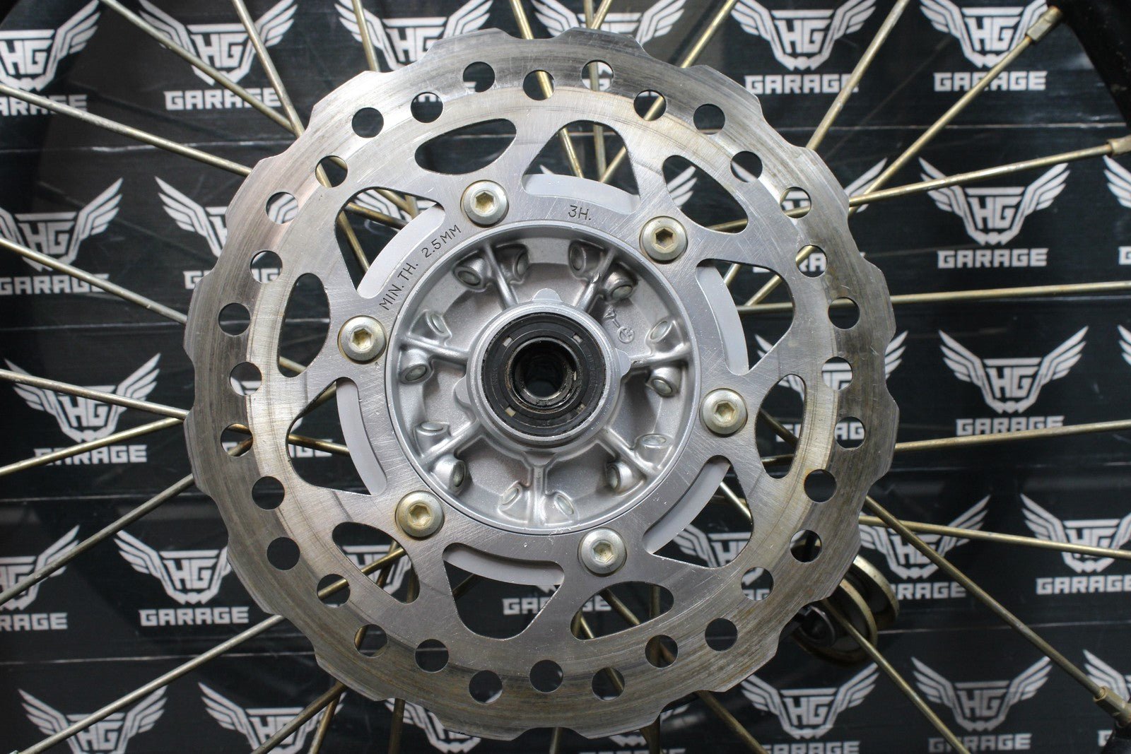 2014 KAWASAKI 11 - 21 KX100 OEM 19" BIG WHEEL FRONT WHEEL RIM HUB 41090 - 0103 - WC - hggarage