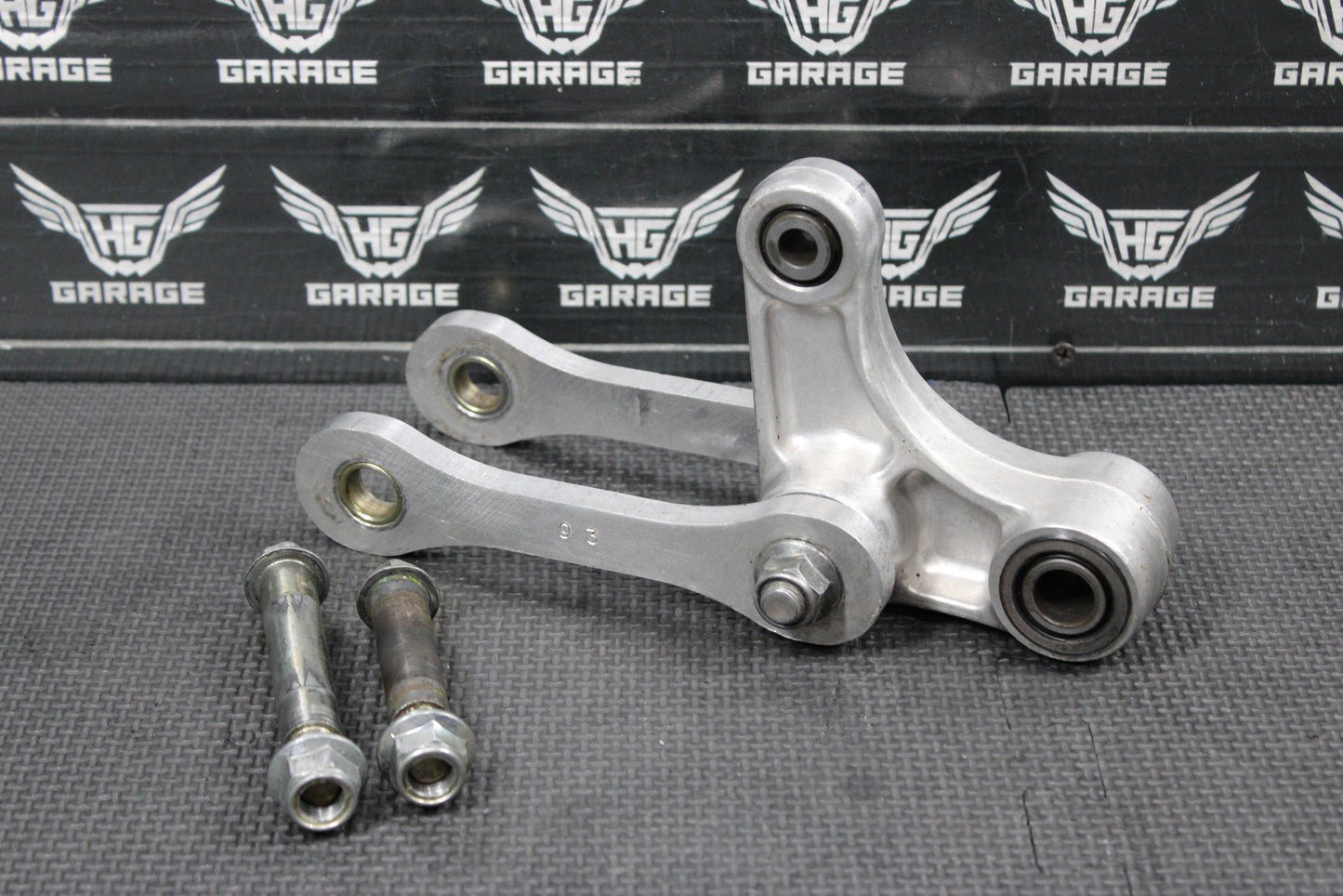 KAWASAKI 94 - 96 KX125 KX250 OEM REAR SHOCK LINKAGE LINKS RELAY DOG BONE SWINGARM - hggarage